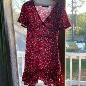 NWT - Red Leopard Print Dress Large - perfect for summer